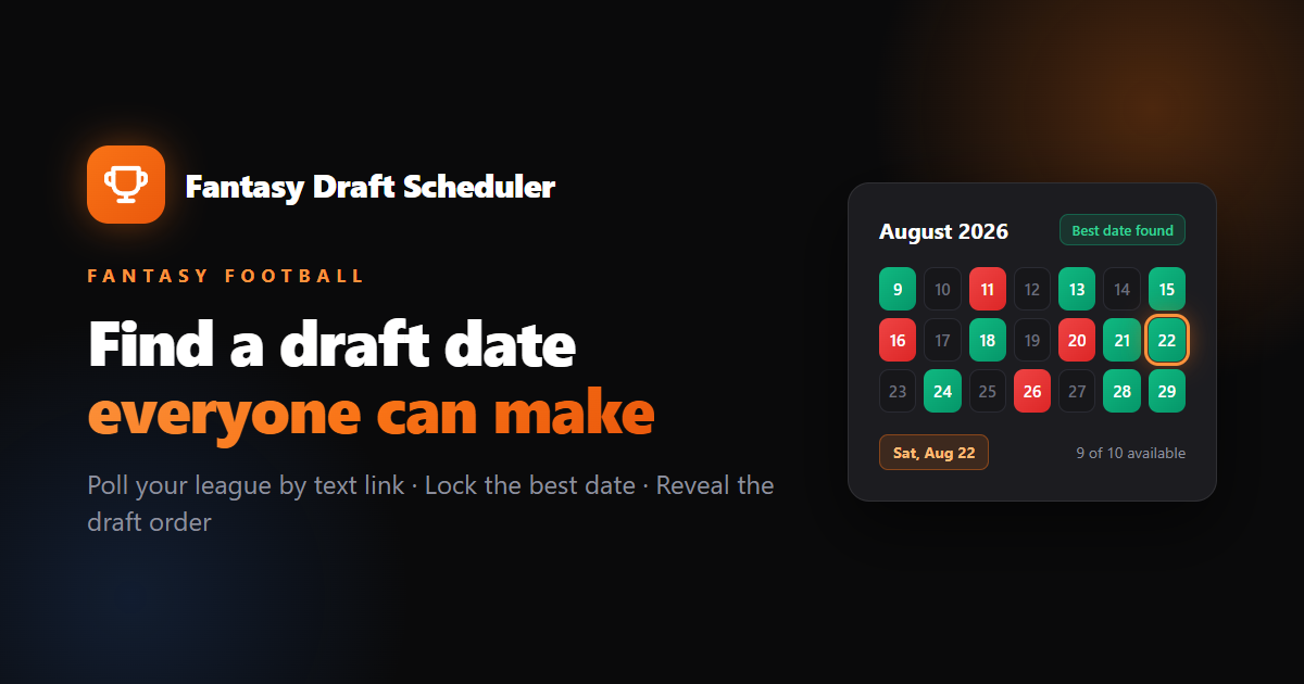 Fantasy Draft Scheduler preview